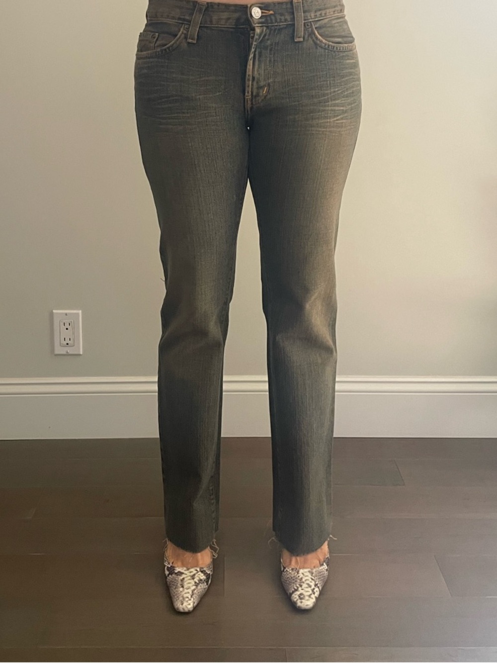 Red Engine Women's Olive-Green Straight Leg Jeans
